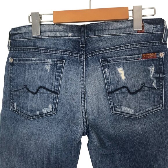 7 For All Mankind Denim Shorts Bermuda Style Size 25 - Picture 6 of 8